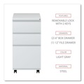  | Alera ALEPBBBFLG 14.96 in. x 19.29 in. x 27.75 in. 3-Drawers: Box/Box/File Legal/Letter Left/Right File Pedestal with Full-Length Pull - Light Gray image number 6