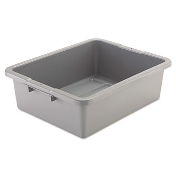 Rubbermaid Commercial 7.13-Gallon 21.5 in. x 17.13 in. x 7 in. Bus/Utility Box - Gray