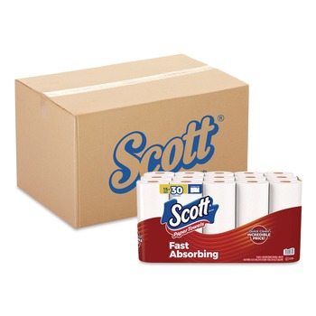 Scott 56674 7.31 in. x 11 in. Choose-A-Sheet 1-Ply Kitchen Roll Paper Towels - White (30/Carton)