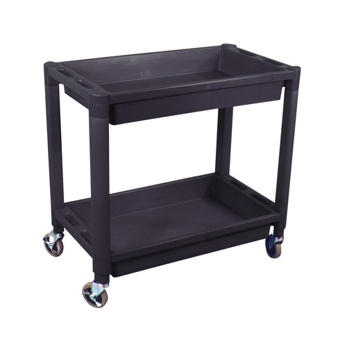 Tool Carts | Astro Pneumatic 8330 2-Shelf Heavy Duty Plastic Utility Cart – Black image number 0