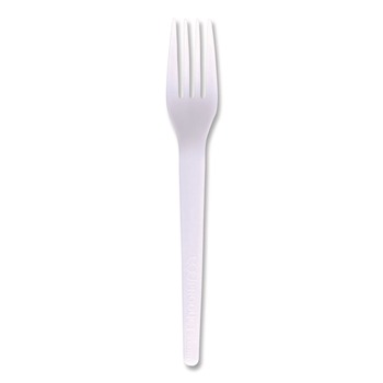 Eco-Products EP-S017-W Plantware Individually Wrapped CPLA Cutlery Fork - White (1000/Carton)
