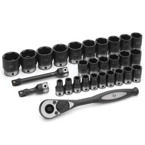 13-Piece 3//8 in Drive 6-Point Metric Magnetic Impact Socket Set GRY-1213MG New!