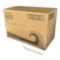 Food Service | Boardwalk BWKKNIFEMWPPIW 5.86 in. Mediumweight Wrapped Polypropylene Plastic Knife Cutlery - White (1000/Carton) image number 0