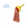 Mops | Boardwalk BWK503OR Super Loop Cotton/Synthetic Fiber Wet Mop Head - Large, Orange (12/Carton) image number 6