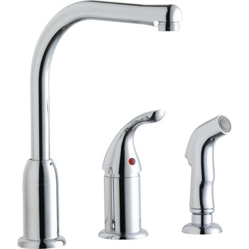PRODUCTS | Elkay LK3001CR Everyday Kitchen Deck Mount Faucet with Remote Lever Handle and Side Spray (Chrome)