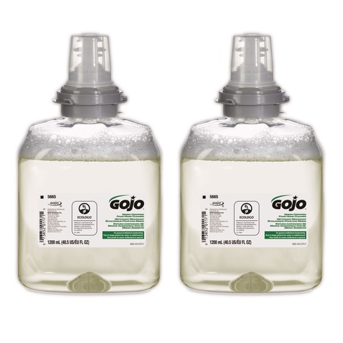 Cleaning & Janitorial Supplies | GOJO Industries 5665-02 Unscented Green Certified 1200 mL Foam Hand Cleaner Refills (2/Carton) image number 0