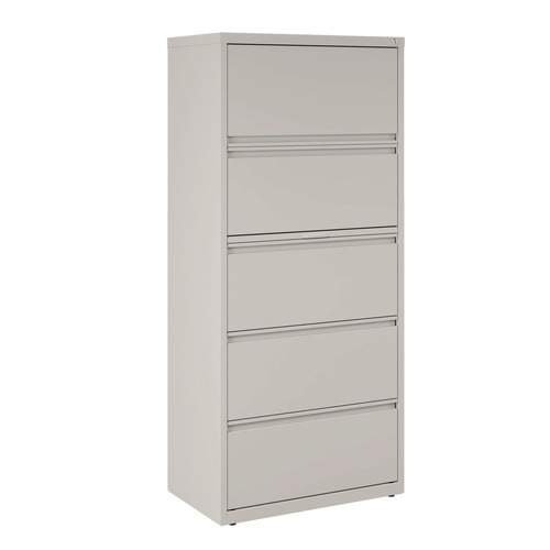 Office Filing Cabinets & Shelves | Alera 26145 30 in. x 18.62 in. x 67.62 in. Five Legal/Letter/A4-Size File Drawers Lateral File Cabinet - Light Gray image number 0