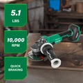 Angle Grinders | Metabo HPT G3612DVEQ6M 36V MultiVolt Brushless Lithium-Ion 4-1/2 in. Cordless Slide Switch Angle Grinder (Tool Only) image number 5