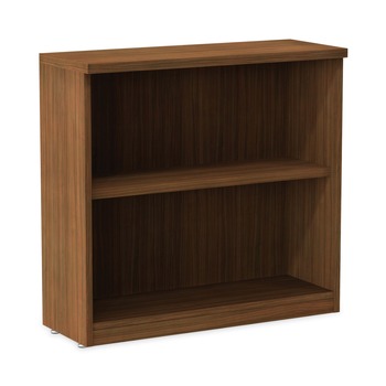 OFFICE FILING CABINETS AND SHELVES | Alera ALEVA633032WA Valencia Series 31-3/4 in. x 14 in. x 29-1/2 in. Two-Shelf Bookcase - Modern Walnut