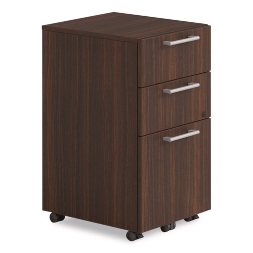 Office Desks & Workstations | Alera AENNZK-MP1518UF HRG 15 in. x 18 in. x 27 in. Seville Series 3-Drawer Legal File Mobile Pedestal - Mahogany image number 0