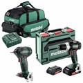 Combo Kits | Metabo US685162520 18V Brushless Lithium-Ion 1/2 in. Cordless Hammer Drill and 1/4 in. Impact Driver Combo Kit with 2 Batteries (2 Ah) image number 0