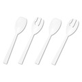 Food Service | Tablemate W95PK4 9.5 in. Table Set Plastic Serving Forks and Spoons - White (48/Pack) image number 1