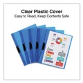 Office Jansan | Universal UNV20525 8.5 in. x 11 in. Clip-Style Fastener Report Cover - Clear/Blue (5/Pack) image number 2