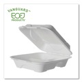 Office & Office Supplies | Eco-Products EP-HC83NFA 8 x 8 x 3 Vanguard 3-Compartment Renewable and Compostable Sugarcane Clamshells - White (200/Carton) image number 4