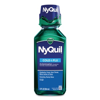 Vicks 12 oz. Bottle NyQuil Cold and Flu Nighttime Liquid (12/Carton)