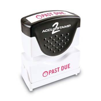 ACCUSTAMP2 1.63 in. x 0.5 in. PAST DUE Pre-Inked Shutter Stamp - Red