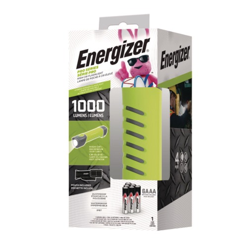 Office Jansan | Energizer ENYPHH62 Rechargeable Lithium-Ion Pro Series Handheld High CRI Flashlight with 6 AAA Batteries - Gray/Green image number 0