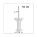 Office Jansan | Universal UNV31306 3/8 in. Plastic Push Pins - Clear (400/Pack) image number 3