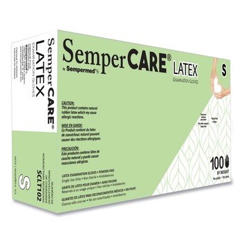 SemperCare Latex Examination Gloves - Cream/Small (1000/Carton)