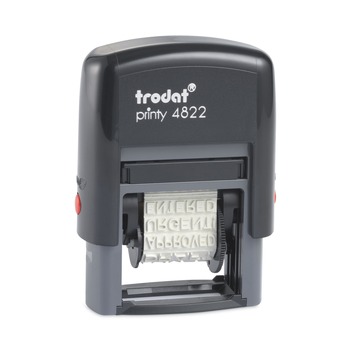 Trodat Printy 1.25 in. x 0.38 in. 12 Selectable Messages Self-Inking Stamp - Red