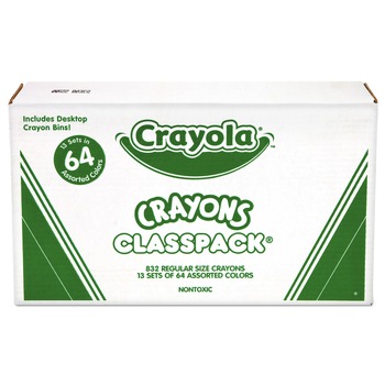 Crayola Classpack Regular Crayons with 13 Caddies - Assorted (832/Box)
