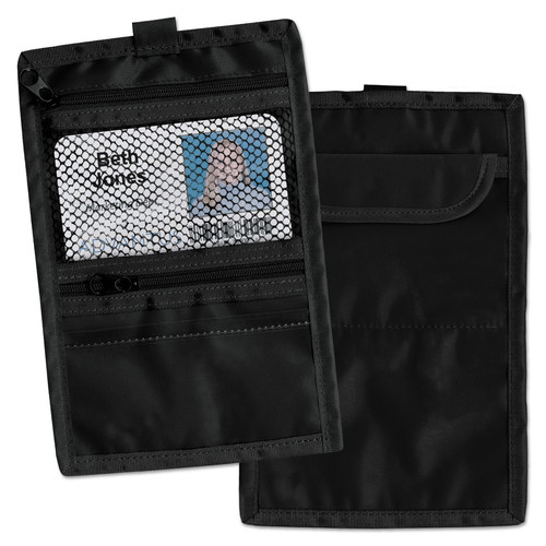  | Advantus 76345 5.13 in x 0.13 in. x 7.75 in. Nylon Travel ID/Document Holder - Black (5-Piece/Pack) image number 0