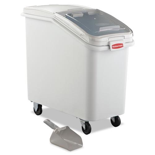 Food Trays, Containers, and Lids | Rubbermaid Commercial FG360288WHT 15.5 in. x 29.5 in. x 28 in. 26.18 gal. ProSave Mobile Plastic Ingredient Bin - White image number 0