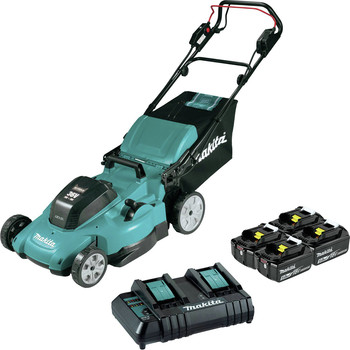 PUSH MOWERS | Makita XML11CT1 18V X2 (36V) LXT Lithium-Ion 21 in. Cordless Self-Propelled Lawn Mower Kit with 4 Batteries (5 Ah)