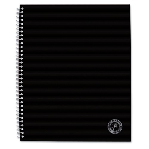 Mothers Day Sale! Save an Extra 10% off your order | Universal UNV66206 11 in. x 8.5 in. 1-Subject Medium/College Rule Deluxe Sugarcane Based Notebooks - Black Coated Bagasse Cover image number 0