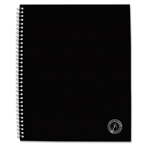Office Jansan | Universal UNV66206 11 in. x 8.5 in. 1-Subject Medium/College Rule Deluxe Sugarcane Based Notebooks - Black Coated Bagasse Cover image number 0