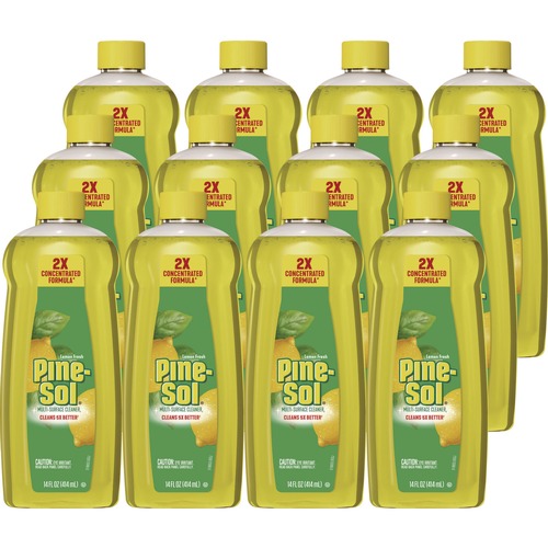 Cleaning & Janitorial Supplies | Pine-Sol 60148CT 14 oz. Bottle Concentrated Multi-Surface Cleaner - Lemon Fresh Scent (12/Carton) image number 0