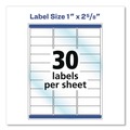 Office Jansan | Avery 06521 Easy Peel 1 in. x 2.63 in. Inkjet/Laser Printers Mailing Labels with Sure Feed Technology - Glossy Clear (300/Pack) image number 4