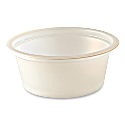 Food Trays, Containers, and Lids | Fabri-Kal 000000000009505193 1 oz. Squat Plastic Portion Cups - Translucent (10/Carton) image number 0