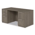 Office Desks & Workstations | Alera AE1NZK-UF3060FF TOM 60 in. x 30 in. x 29 in. Seville Series Double Pedestal Desk - Walnut image number 3