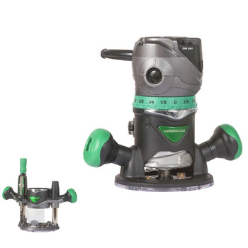 PLUNGE BASE ROUTERS | Metabo HPT KM12VCM 2-1/4 HP Variable Speed Plunge and Fixed Base Router Kit