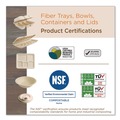 Food Trays, Containers, and Lids | World Centric TO-SC-U85-3L-LF 8.2 in. x 8.8 in. x 2.9 in. Sugarcane Fiber Hinged Takeout Containers - Natural (300/Carton) image number 3