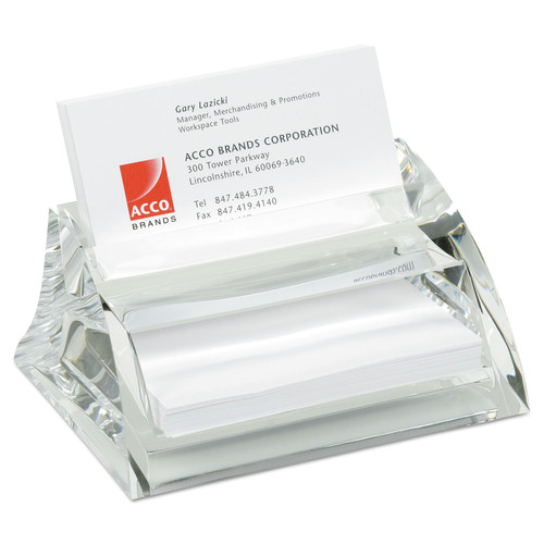 Swingline S7010135 Stratus 40 Card Capacity 3.5 in. x 4.5 in. x 2.25 in. Acrylic Business Card Holder - Clear image number 0