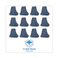 Mops | Boardwalk BWK2020B #20 Cut-End Standard Head Cotton/Synthetic Fiber Mop Head - Blue (12/Carton) image number 2