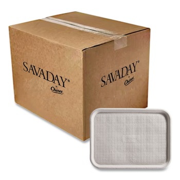 Chinet 20803 Savaday 16 in. x 12 in. Molded Fiber Flat Food Tray - White (200/Carton)