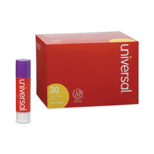  | Universal UNV74748VP 0.28 oz. Glue Stick Value Pack - Purple, Clear Dry (30-Piece/Pack) image number 0