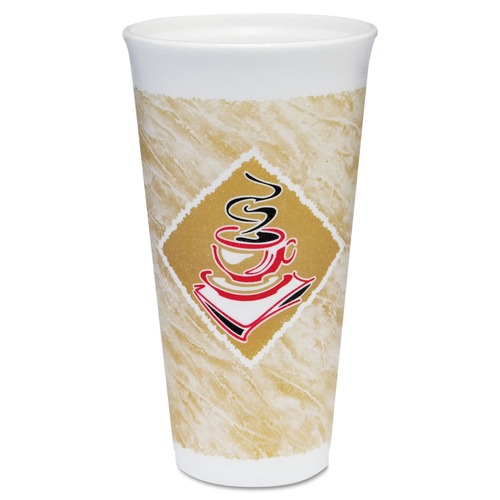  | Dart 20X16G-167399 20 oz. Cafe G Foam Hot/Cold Cups - Brown/Red/White (500/Carton) image number 0