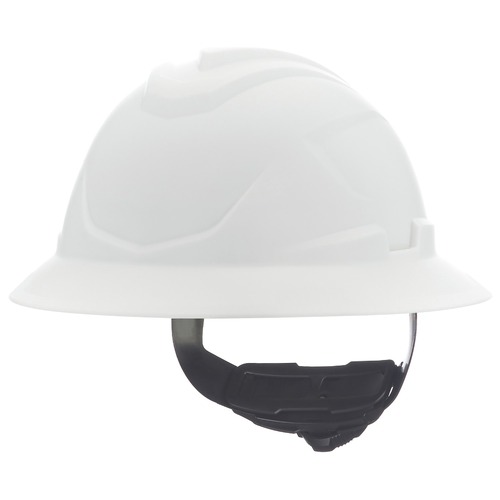  | MSA 10215837 V-Gard C1 Fas-Trac III Full Brim Non-Vented Hard Hat - White image number 0