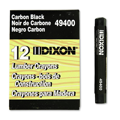 Office Jansan | Dixon X49400 4.5 in. x 0.5 in. Lumber Crayons - Carbon Black (1-Dozen) image number 0