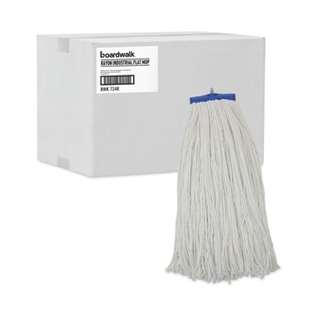 Boardwalk 24 oz. Cut-End Lie-Flat Rayon Wet Mop Head - White (12/Carton)