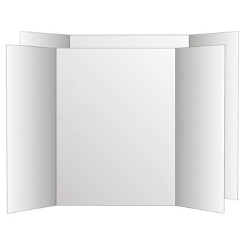 Eco Brites 36 in. x 48 in. Two Cool Tri-Fold Poster Board - White/White (6/Carton)