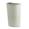 Trash & Waste Bins | Rubbermaid Commercial FG352000BEIG Untouchable 21 gal Plastic Receptacle - Half-Round Beige image number 0