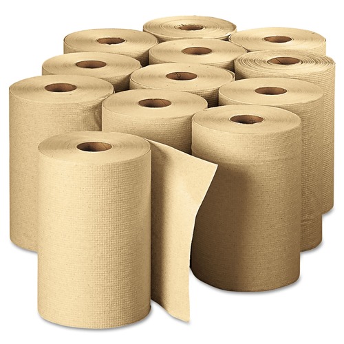 Cleaning & Janitorial Supplies | Georgia Pacific Professional 26401 7.88 in. x 350 ft. 1-Ply Pacific Blue Basic Paper Towels - Brown (12 Rolls/Carton) image number 0