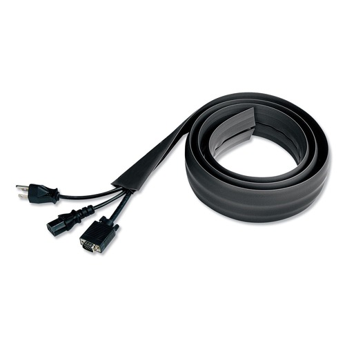 Office Cable Management | Innovera IVR39665 2.5 in. x 0.5 in. Channel, 72 in. Long, Floor Sleeve Cable Management - Black image number 0