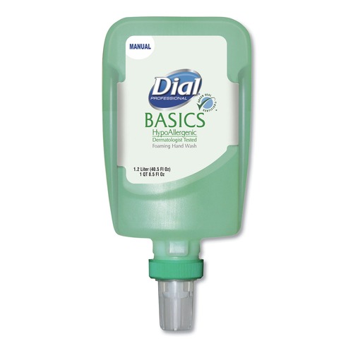 Cleaning & Janitorial Supplies | Dial Professional 16714EA 1.2 Liter Basics Hypoallergenic Foaming Hand Wash Refill for FIT Manual Dispenser - Honeysuckle Scent image number 0