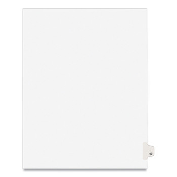 Avery 11 x 8.5 Avery Style Preprinted Legal Exhibit Side 10-Tab Index Dividers - White (25/Pack)